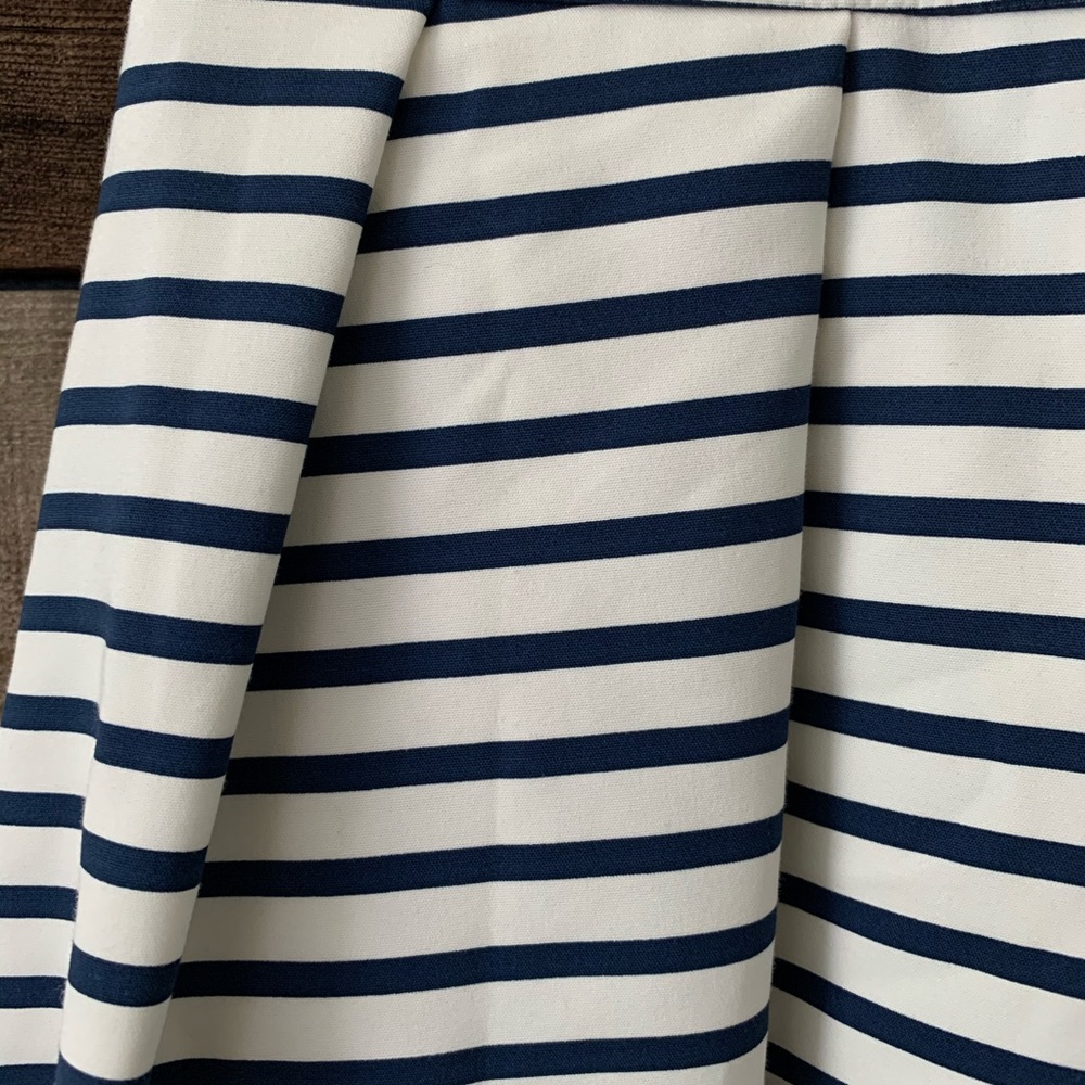 ZARA White Blue Striped Pleated Cutout Mini Dress - Picture 3 of 7